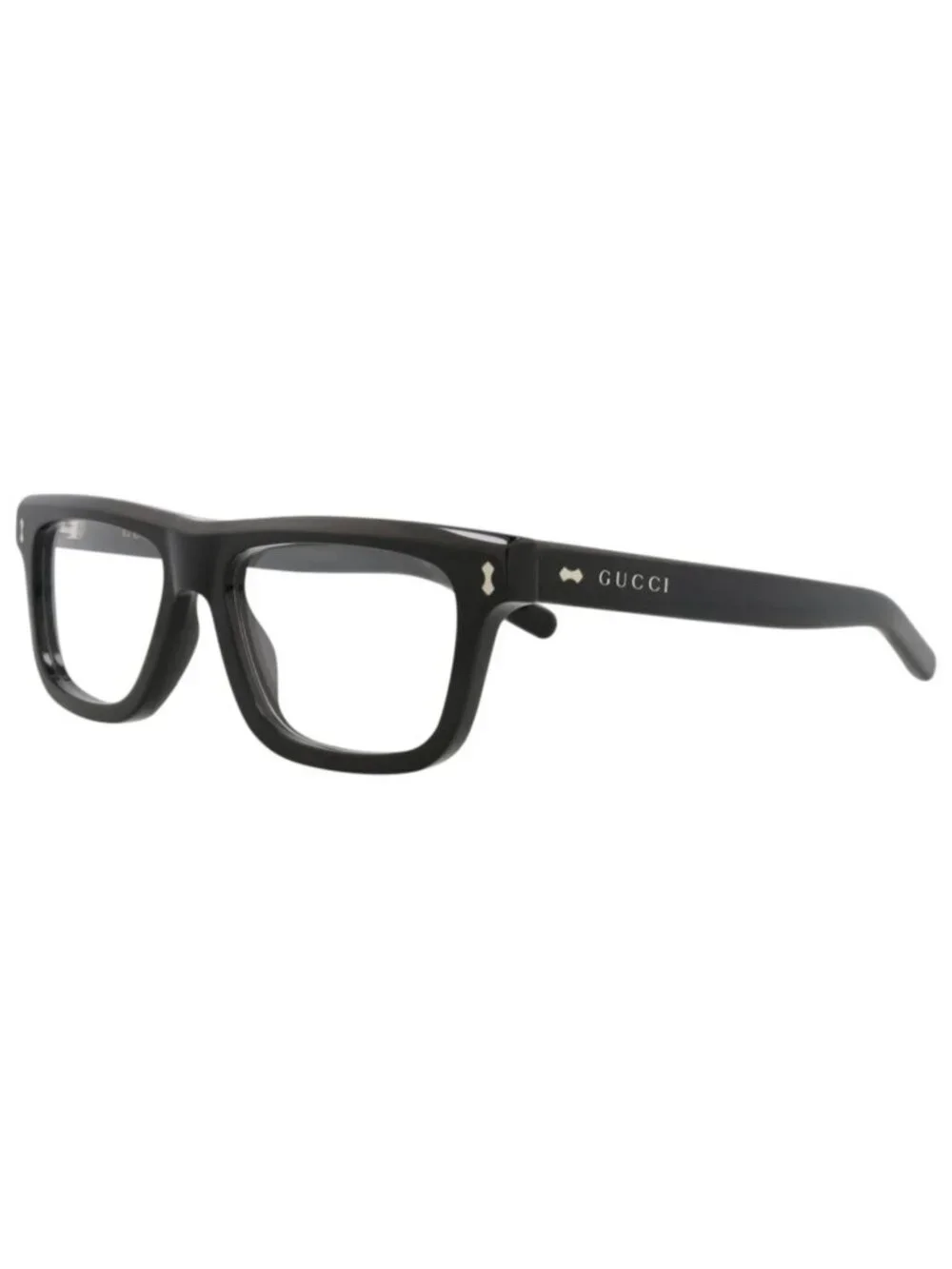 New Gucci Women's Eyeglasses Square Rectangle Recycled Acetate Frame Mens Black